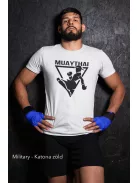 Muay Thai 2 kereknyakú pamut póló thai box mintával uniszex