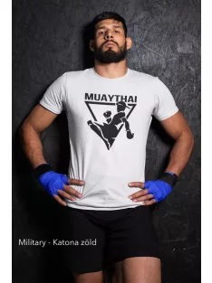 Muay Thai 2 kereknyakú pamut póló thai box mintával uniszex