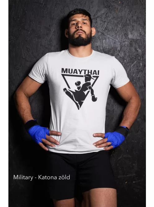 Muay Thai 2 kereknyakú pamut póló thai box mintával uniszex