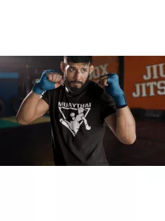 Muay Thai 2 kereknyakú pamut póló thai box mintával uniszex
