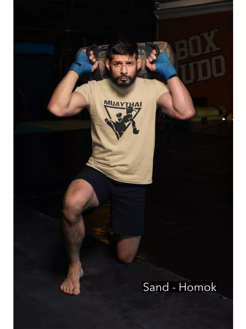 Muay Thai 2 kereknyakú pamut póló thai box mintával uniszex