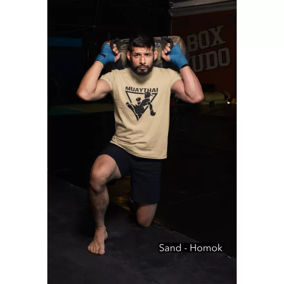 Muay Thai 2 kereknyakú pamut póló thai box mintával uniszex