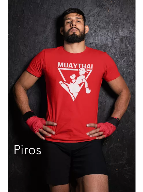 Muay Thai 2 kereknyakú pamut póló thai box mintával uniszex