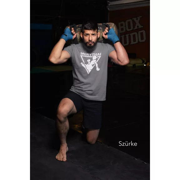 Muay Thai 2 kereknyakú pamut póló thai box mintával uniszex
