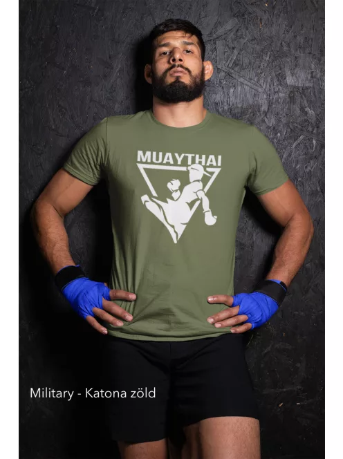 Muay Thai 2 kereknyakú pamut póló thai box mintával uniszex