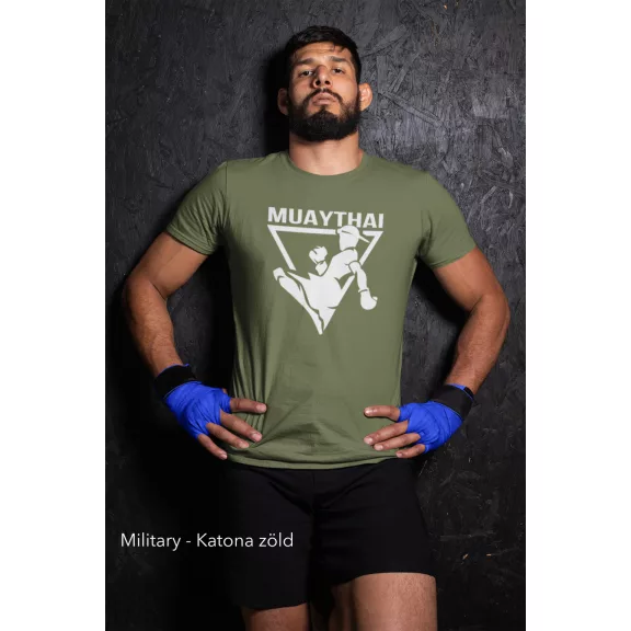 Muay Thai 2 kereknyakú pamut póló thai box mintával uniszex