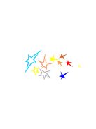 MK Kreatív arcfestő sablon több, különböző méretű csillag mintával, újrahasználható, rugalmas anyagból gyerekeknek és felnőtteknek