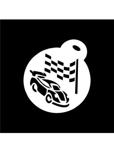 Sport car ang race flag facepaint stencil