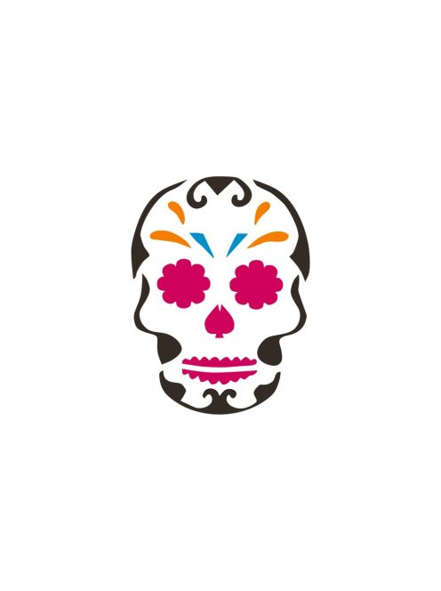 Mexican skull candy facepaint stencil