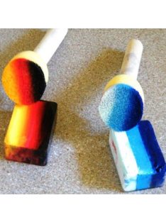 Arc és testfestés szivacs szett fanyéllel, 4db