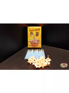 Tortagyertya - kék,  rózsaszín, fehér, 15 db + tartó