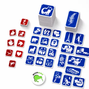 668 különböző Kivi Art csillámtetoválás sablon 4×4, 5×5 és 8×5 cm-es méretben