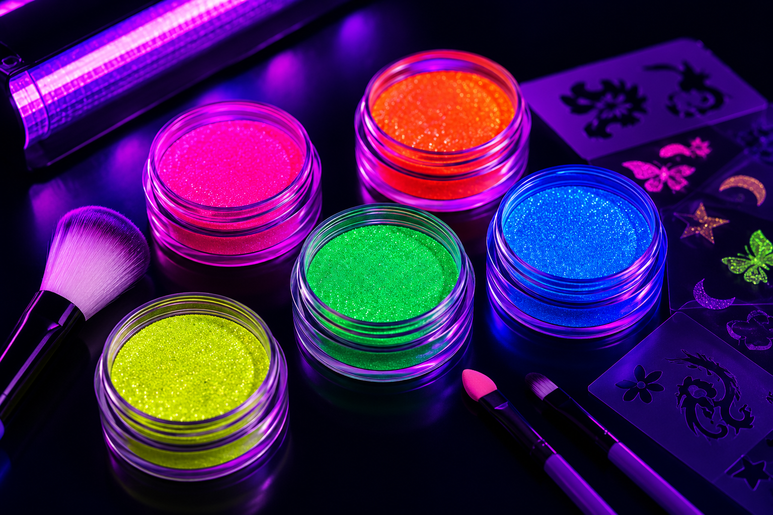 UV neon csillámpor csillámtetováláshoz