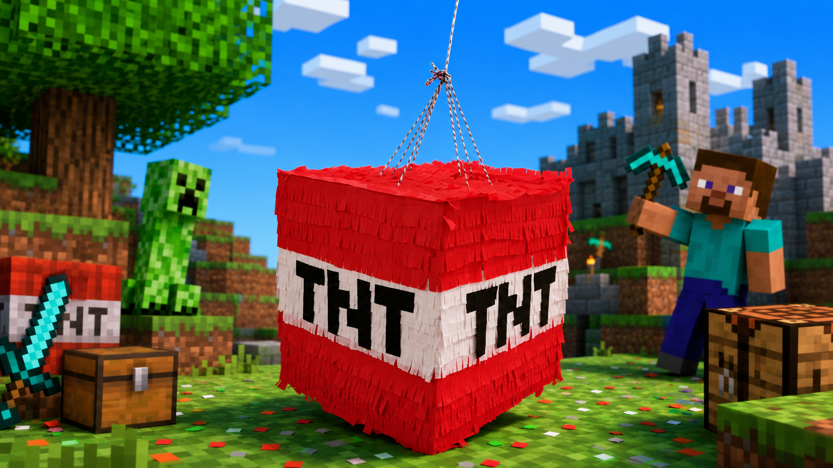 Minecraft TNT bomba piñata